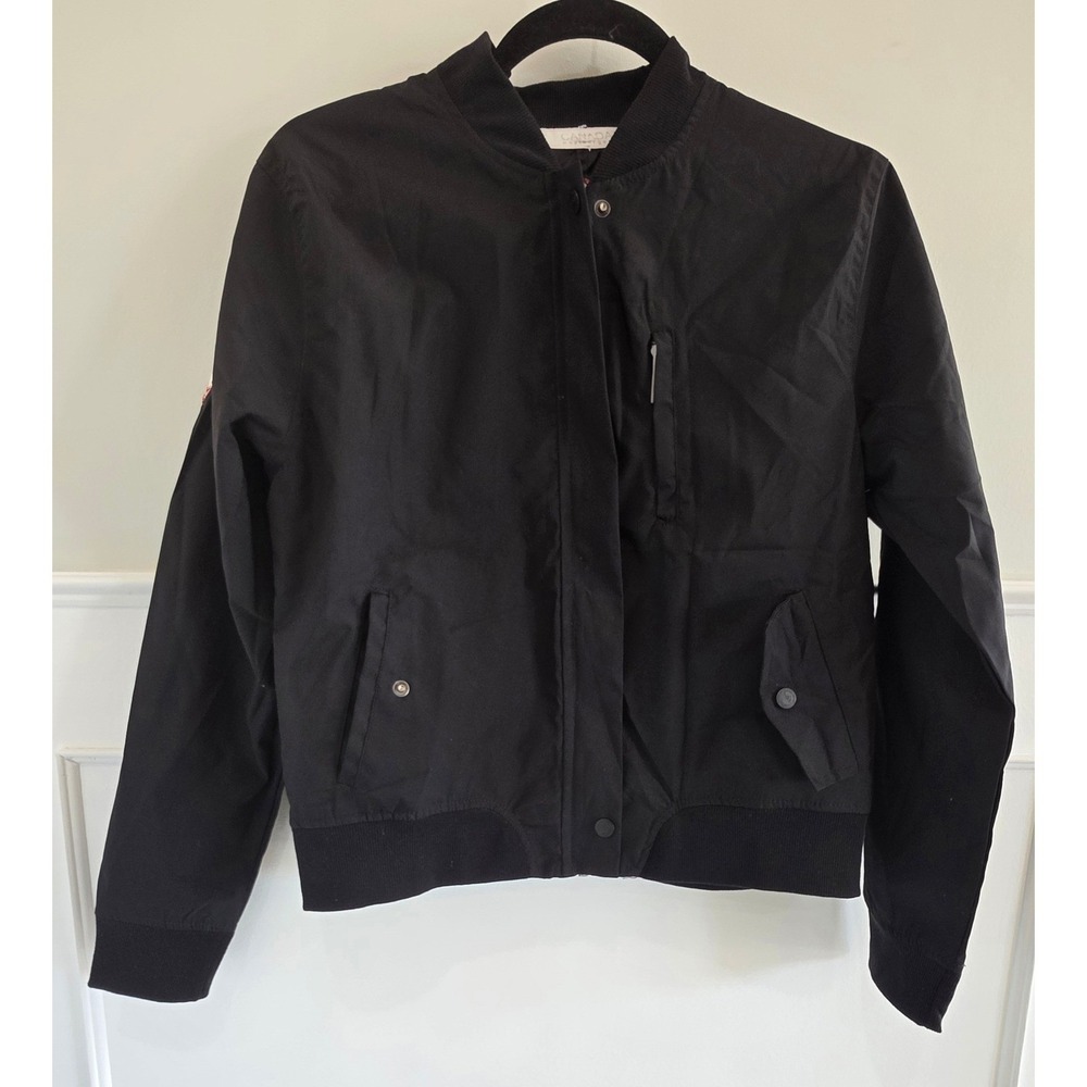 Canada Weather Gear Mens Black Bomber Jacket Full Zip Heritage Sportswear Medium